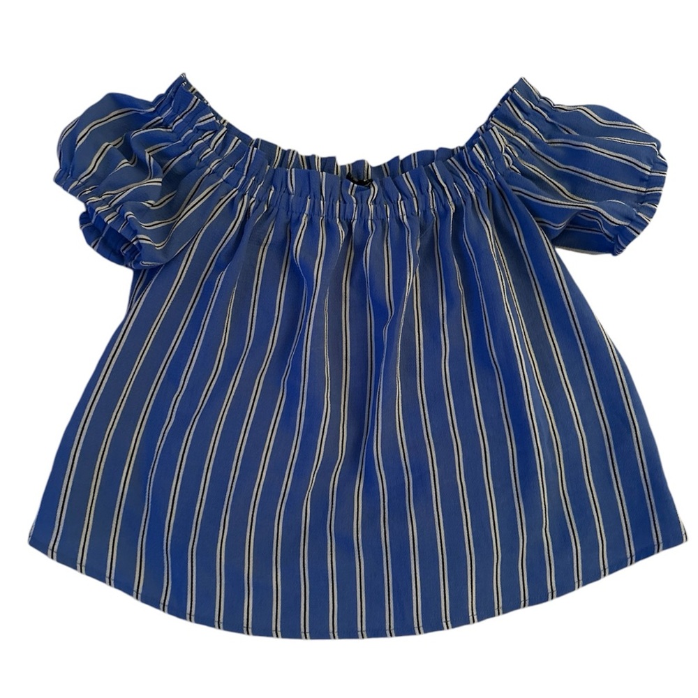 Blue off the shoulder blouse